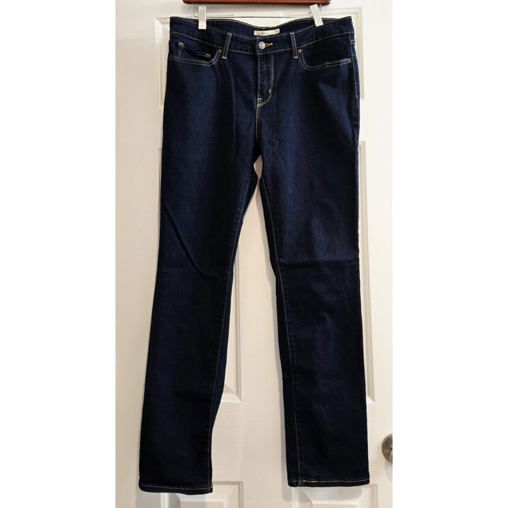 Levi's 712 Slim Jeans Women's Sz 32 Dark Wash Denim Blue Mid Rise Excellent Cond